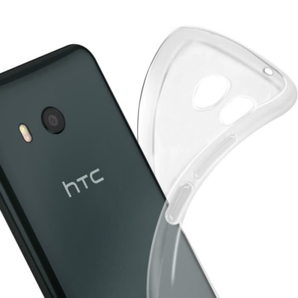 Mjukt skyddsfodral för HTC U11 - AVIZAR - Genomskinlig - Snabb och enkel installation Vit