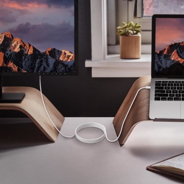 Mini DisplayPort til HDMI-kabel - Høj opløsning 4K - 1.8m - Hvid - Lyd- og videotransmission Vit