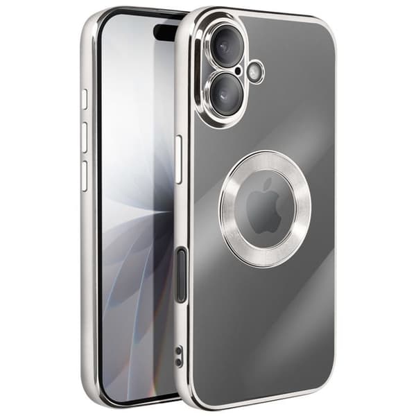 Cover til iPhone 17 - AVIZAR - Blødt Silikone - Kromkant i Sølv - Stødbeskyttelse - Elegant Grå
