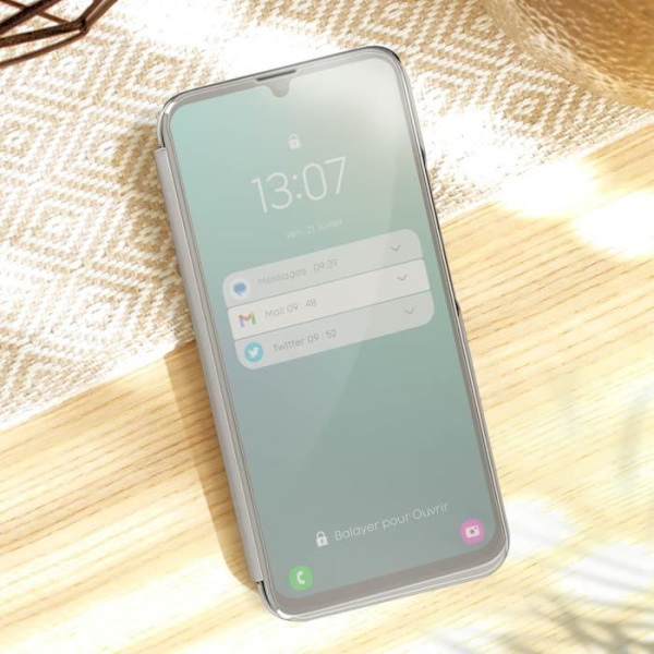 Mirror Case yhteensopiva Samsung Galaxy A34 5G Silver Case -kuoren kanssa