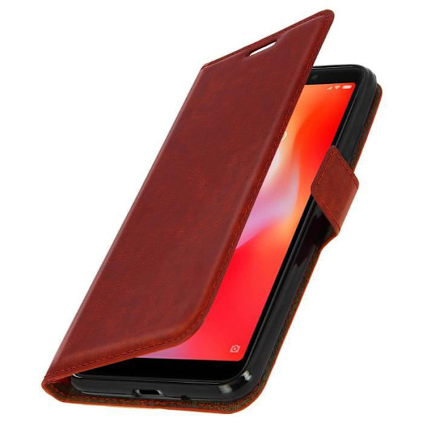 Pungcover - AVIZAR - Xiaomi Redmi 6 / 6A - Øko-læder - Brun - Videosupport kastanj
