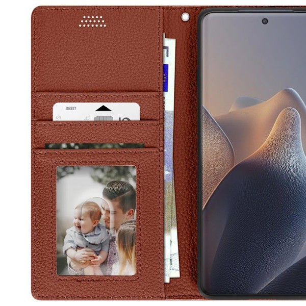 Fodral för Motorola Edge 60 Fusion Plånbok Med Magnetflik Brun kastanj