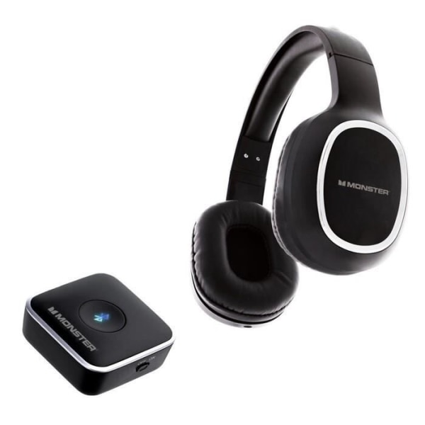 Hörlurar med Bluetooth-sändare Monster TV - svart - TU