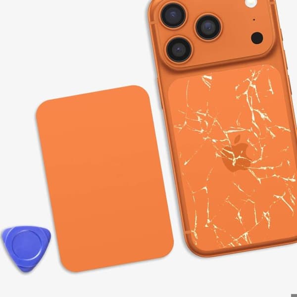 Erstatningsbatteri til iPhone 17 Pro Max med orange MagSafe-ring Apelsin
