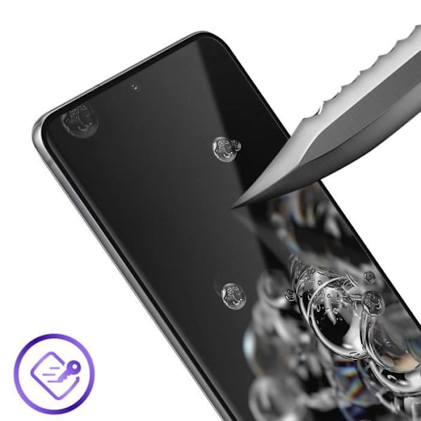 Suojauskalvo - AKASHI - Samsung Galaxy S20 Ultra - Karkaistu lasi 9H - Ultra ohut - Läpinäkyvä musta Klar, svart
