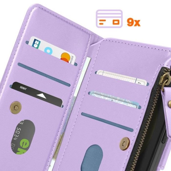 Etui til Samsung Galaxy S24 Multi-storage Wallet Stand Lavendel