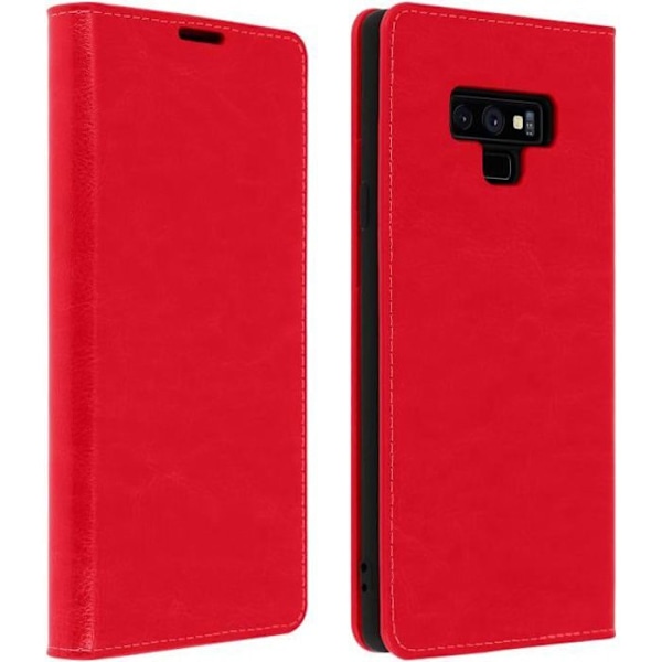 Etui til Samsung Galaxy Note 9 - Læder - Rød - Pung - Video støtte - Kortlommer Röd