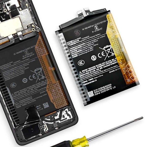Intern batteri til Xiaomi Poco X7 Pro 5G 6000mAh model BM69 Sort