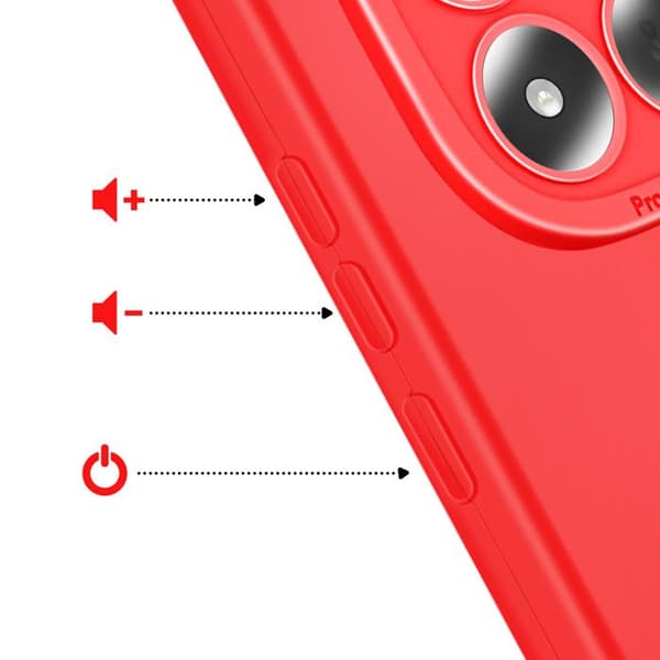 Silicone Cover til Redmi Note 15 Pro Plus med Forstærkning til Kamerablok Rød Röd