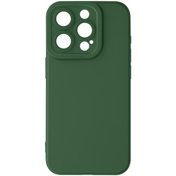 Fodral - AVIZAR - iPhone 15 Pro - Mjuk silikon - Förstärkt kamerakantskydd - Grön Grön