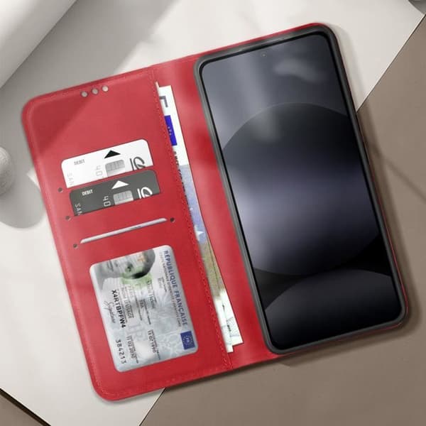 Smartphonefodral - Xiaomi - Redmi Note 14 4G - Plånbok - Videostöd - Röd Röd