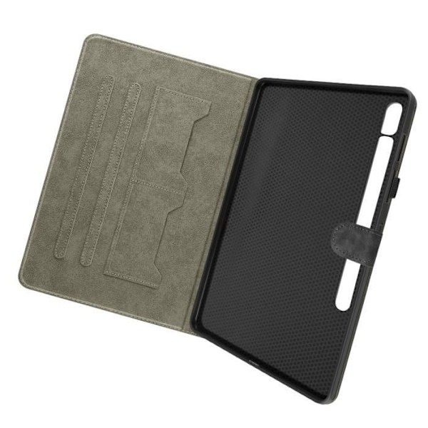 Fodral - Samsung - Galaxy Tab S9 Plus/S9 FE Plus - Svart - Ekologisk läder - Videostöd Svart