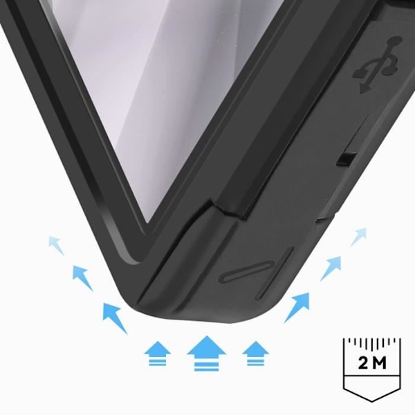 Vedenpitävä kotelo Samsung Galaxy S24 Ultralle - REDPEPPER - Musta - Täysi suojaus - IP68 Transparent