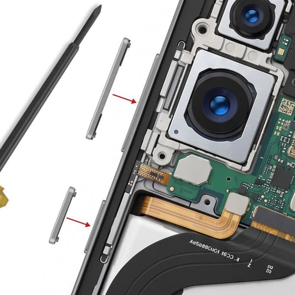 Ström- och volymknappar för Galaxy S25 Edge Service Pack Samsung Silver Grå