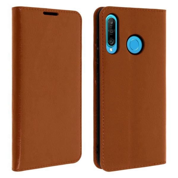 Huawei P30 Lite Cover Læder Folio Cover Support Video Camel Brown