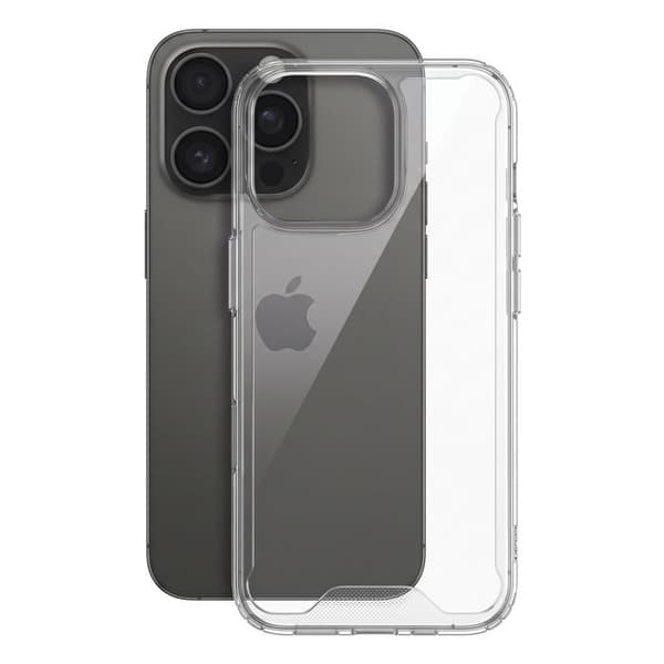 iPhone 16 Pro Max Cover Bimateriale Design med Forstærkede Hjørner Gennemsigtig Vit