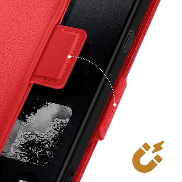 Etui för Nothing CMF Phone 1 med handledsrem, lock, stödfunktion, plånbok, röd Röd