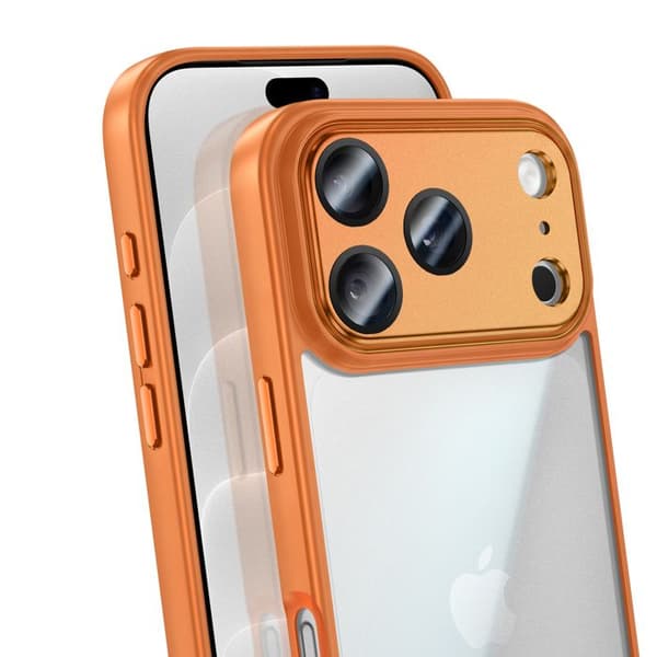 Stötabsorberande hybridfodral för iPhone 18 Pro med kameraskydd Pango Orange Apelsin