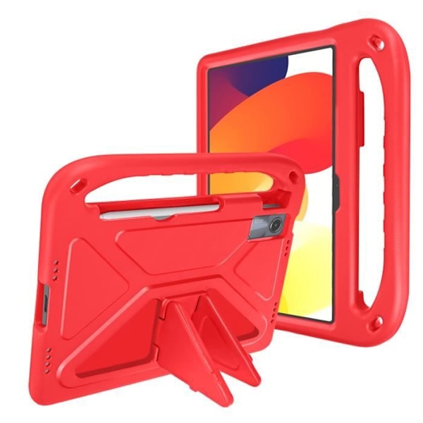 Stötabsorberande Skal för Barn för Xiaomi Redmi Pad SE med Handtag och Stöd Röd Röd