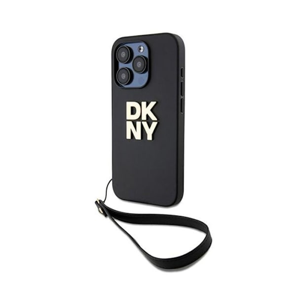 DKNY Handledsrem Stock Logotyp - Fodral för iPhone 15 Pro (svart)