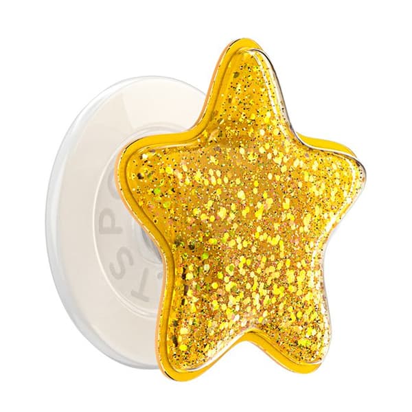 Stöd Smartphone PopGrip Premium MagSafe Glittrande Stjärna PopSockets Guld Gul