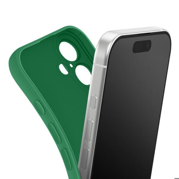 Siliconfodral för iPhone 17 med förstärkning för kamera i grön Grön