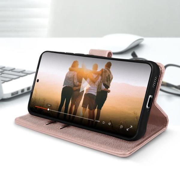 Kotelo - AVIZAR - Samsung Galaxy S22 - Lompakkokotelo - Vaaleanpunainen - Matta - Unisex rosa guld