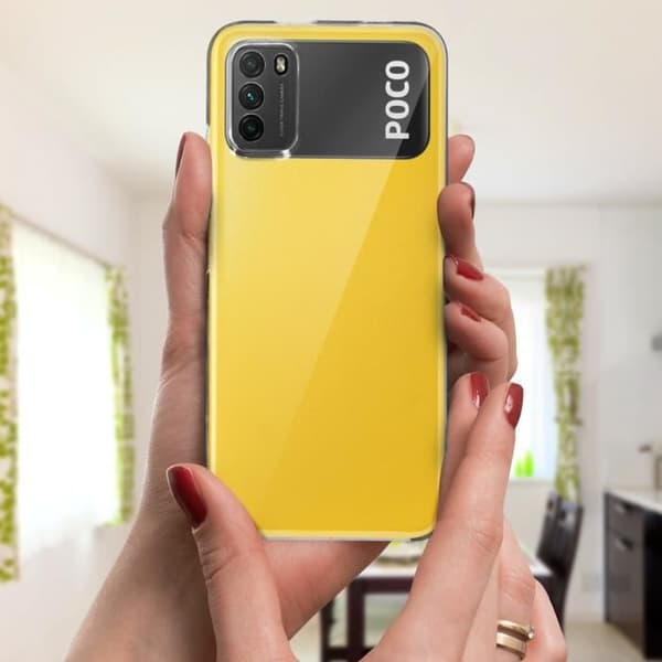 Coque - Xiaomi - Poco M3 - Hårdt Bagcover - Blødt Frontcover - Hvid Vit