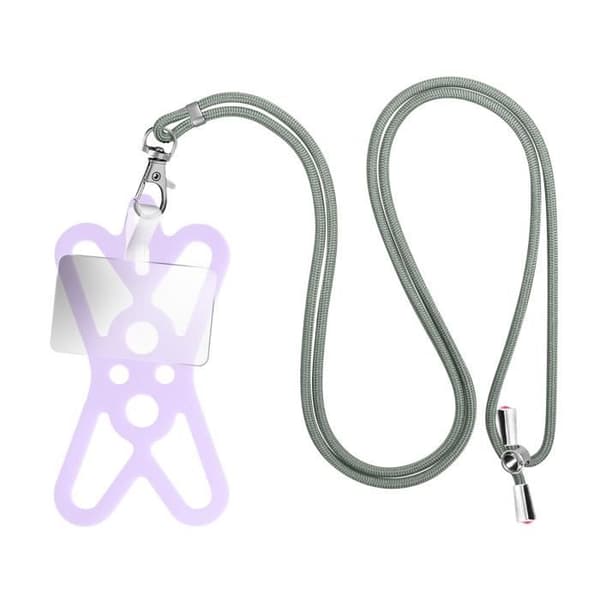 Smartphone-lanyard med silikon Universal Stretchable Justerbar 90cm lavendel