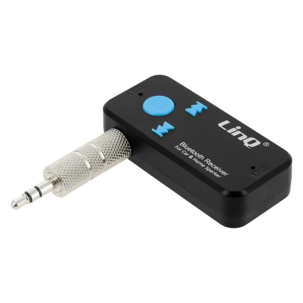 Bluetooth Audio Modtager - LinQ - 3.5mm Jack Adapter - Bluetooth 4.1 - Håndfri - Sort Svart