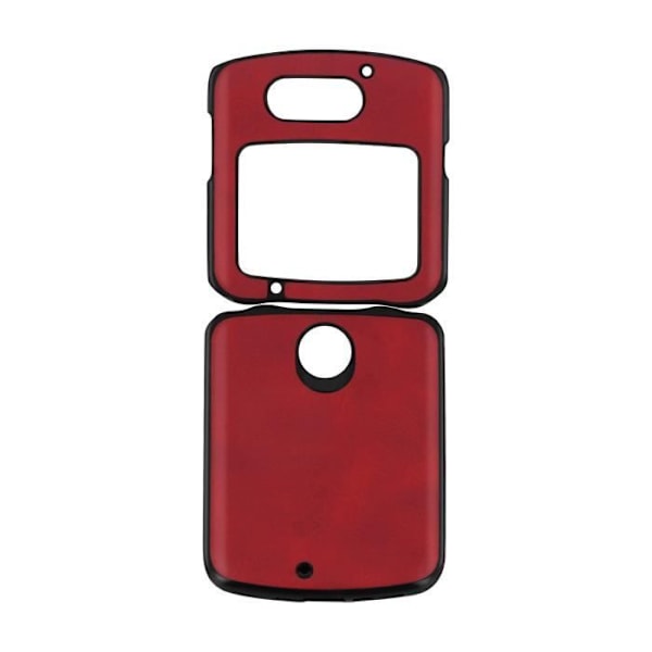 Coque - AVIZAR - Motorola Razr 5G - Rigide - Læder i gammel stil - Rød Röd