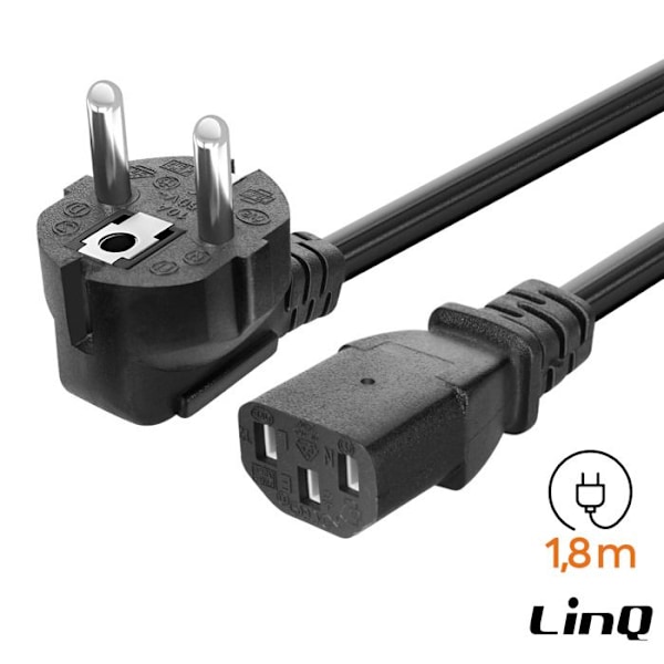 Strömkabel C13 för dator och monitor 1.8m