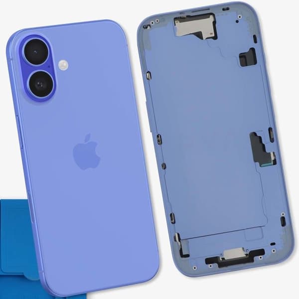 Centralt chassi för iPhone 16, exakt och säker passform, blå Blå