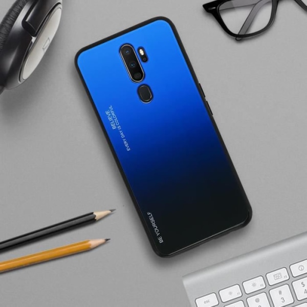 Beskyttelsesetui - Oppo - A5 2020/A9 2020 - Gradient - Blank - Hård Blå