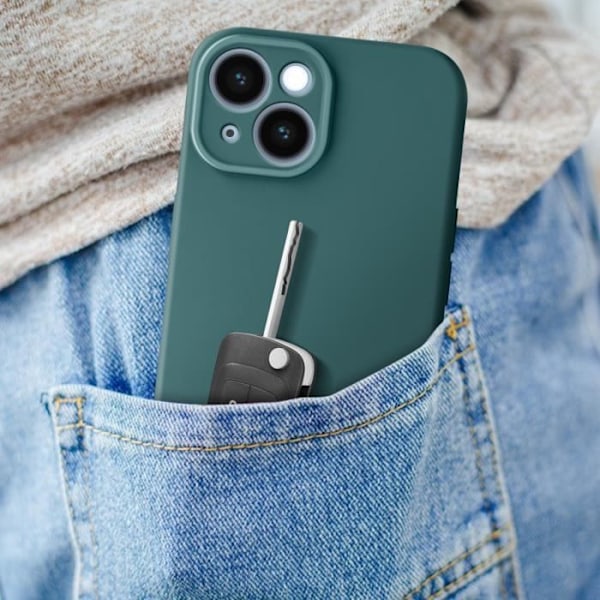 Silikonetui til iPhone 15 Plus - AVIZAR - Sweet Series - Grøn - Beskyttet kamerablok - Soft Touch Grön