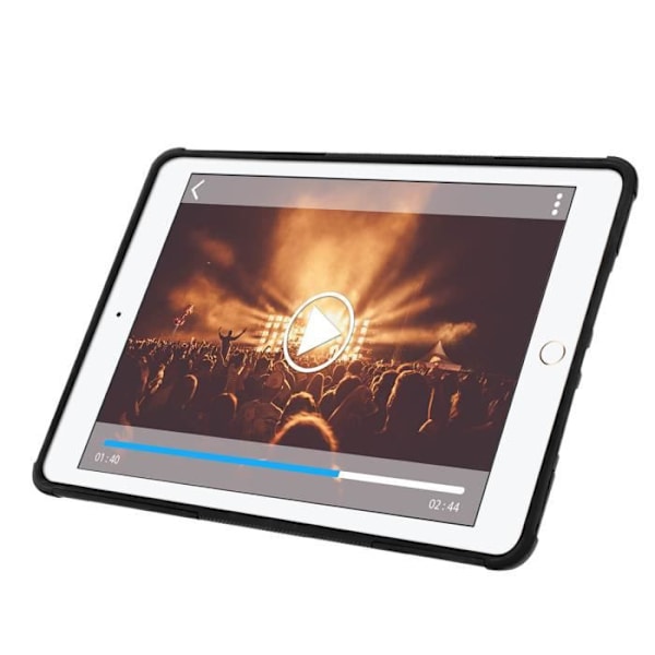 Coque iPad 9.7 - AVIZAR - Förstärkt Stötskydd - Silikon Gel - Polykarbonat - Inbyggt Stöd Svart