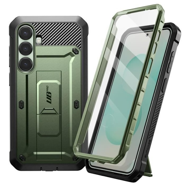 Coque Intégrale til Samsung Galaxy S25 Plus Stødabsorberende Med Kickstand Support Supcase Mørkegrøn Grön
