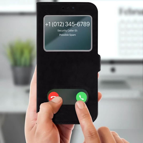 Hus för iPhone 11 Pro - AVIZAR - Mjuk Skal - Dubbel Fönster Skydd - Stöd Funktion - Svart Svart
