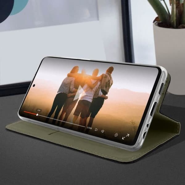 Etui - Samsung - Galaxy A33 5G - Øko-læder - Sort - Støttefunktion Svart