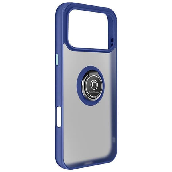 Coque til iPhone 17 Pro med ringstøtte og magnetisk montering i blå Blå
