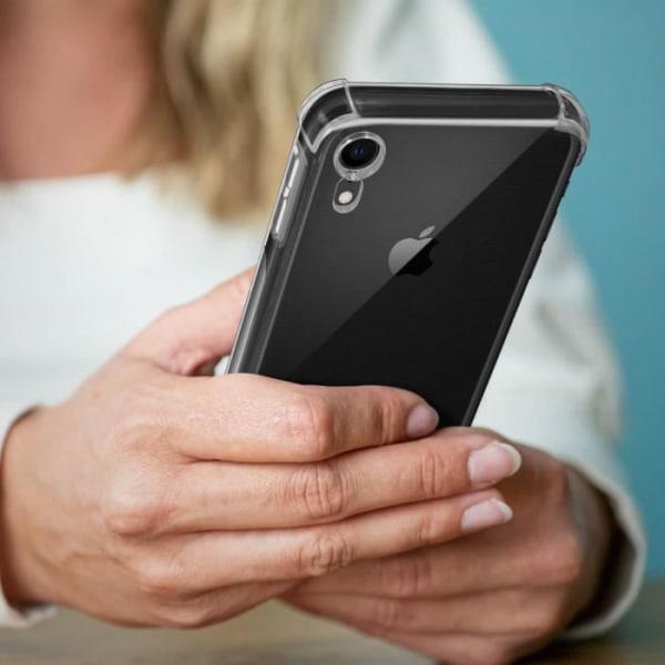 Skyddspaket - AVIZAR - iPhone XR - Mjuk Skal - Härdat Glasfilm 9H - 360° Skydd Klar vit