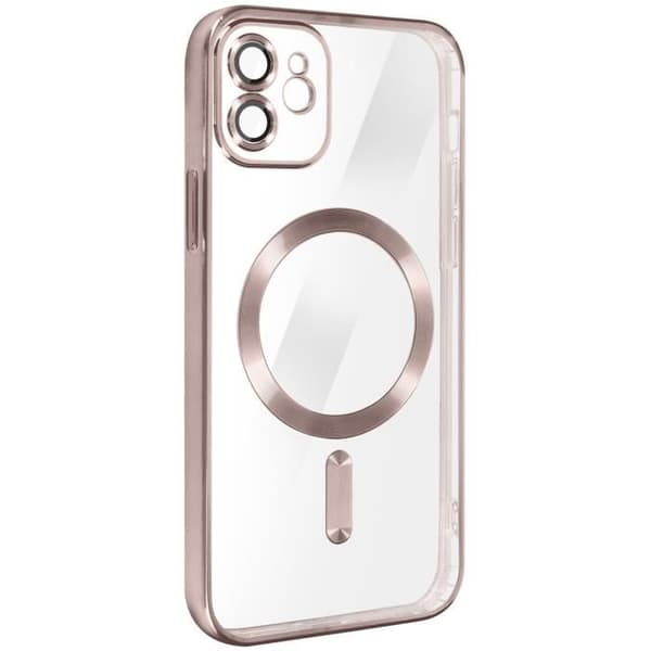 Coque - Apple - iPhone 12 - Silikone - Krom - Roséguld - MagSafe Rose guld