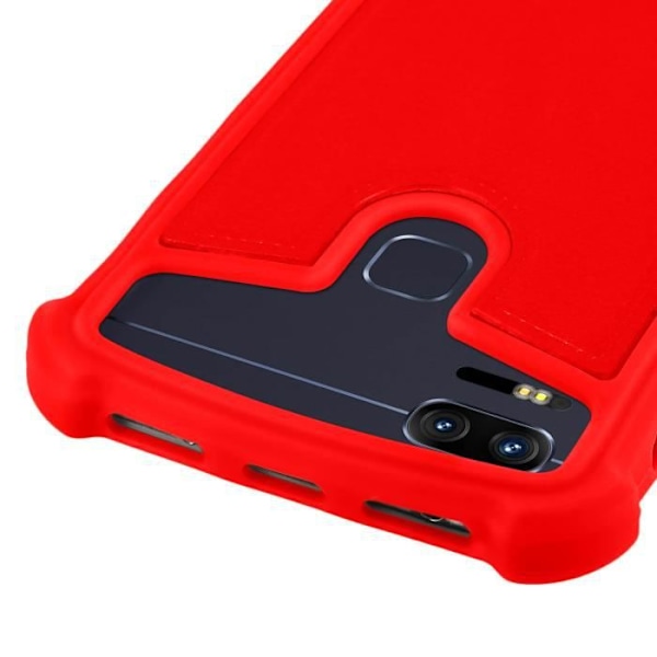 Smartphonefodral 4,7" till 5,3" Universal stötsäkert silikon eko-läder Röd