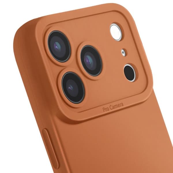Silicone Cover til iPhone 17 Pro Max med Forstærkning til Kamerablok Brun kastanj