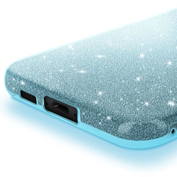 Glitter Skal för Samsung Galaxy S23 FE Stötsäker Skimrande Blå Blå