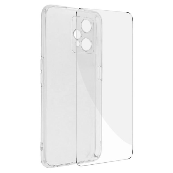 Realme 9 Pro Plus og 9 4G etui Blødt silikone hærdet glasfilm 9H gennemsigtig Vit