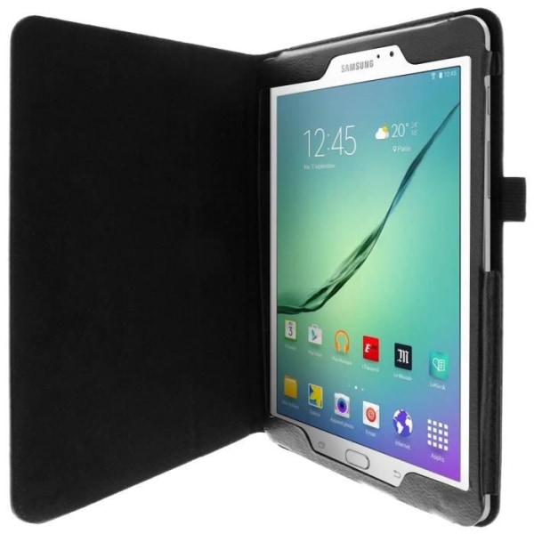 Skyddsfodral - Samsung - Galaxy Tab S2 9.7 - Svart - Faux läder - Videostativ Svart