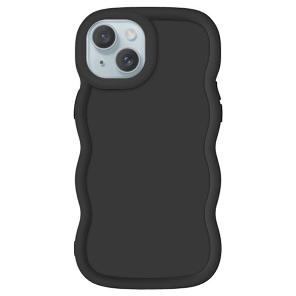 Silicone Antichock-skal för iPhone 15 Candy-serien Svart Svart