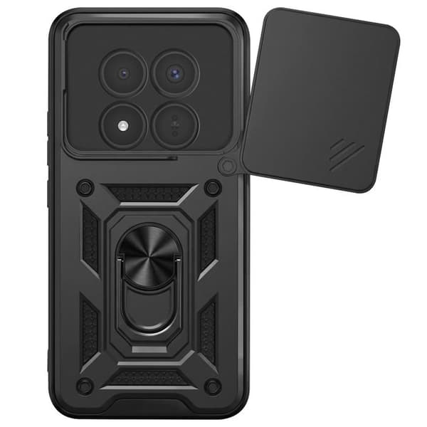 Coque Ring til Redmi Note 15 Pro Plus 5G med Skydelåg til Kamera Mayaxess Sort Svart