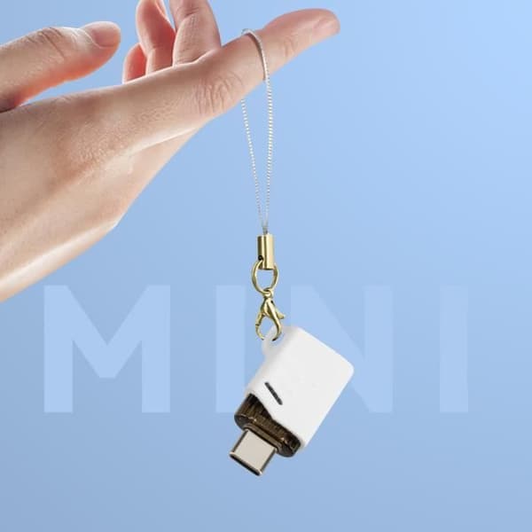 USB OTG-adapter - XO - USB hun til USB-C han - Kompakt - Hurtig dataoverførsel - Hvid